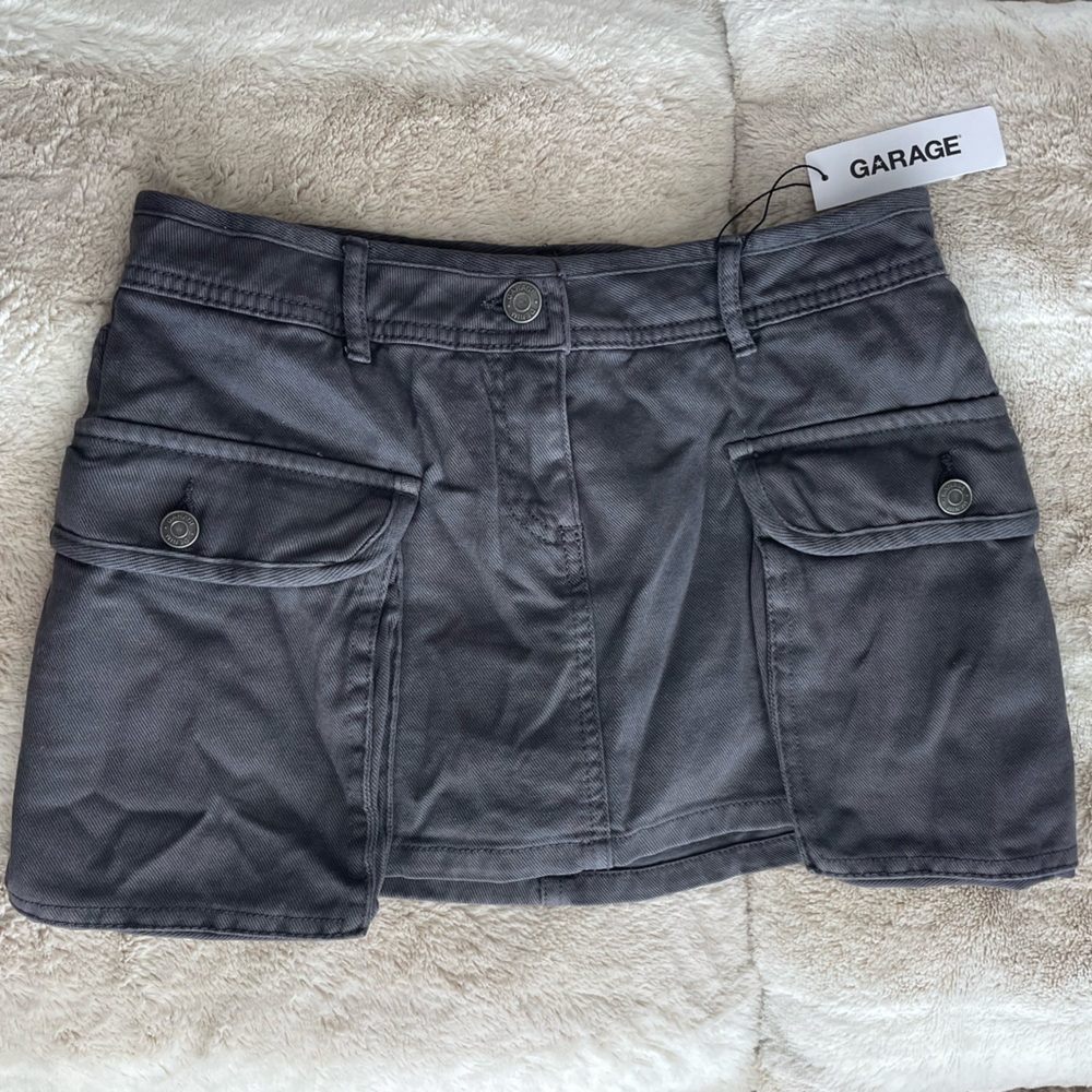 Garage Mini Cargo Skirt Skort (Tia in Gray)